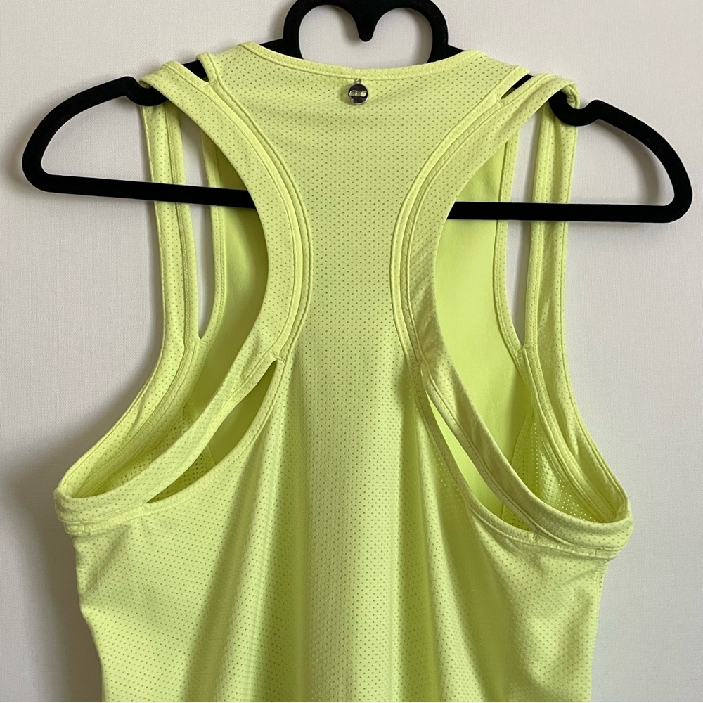 Lorna Jane Fluorescent Yellow Racerback Athletic Tank Top Size L - Picture 5 of 13